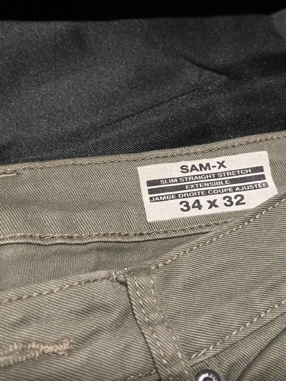 Buffalo David Bitton Sam-X Jeans 34x32 Slim Straight Stretch Olive Drab - Picture 2 of 3